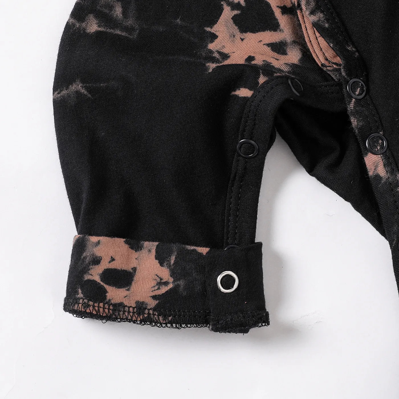 100% Cotton Baby Boy Letter Print Long-sleeve Jumpsuit   Black image 5