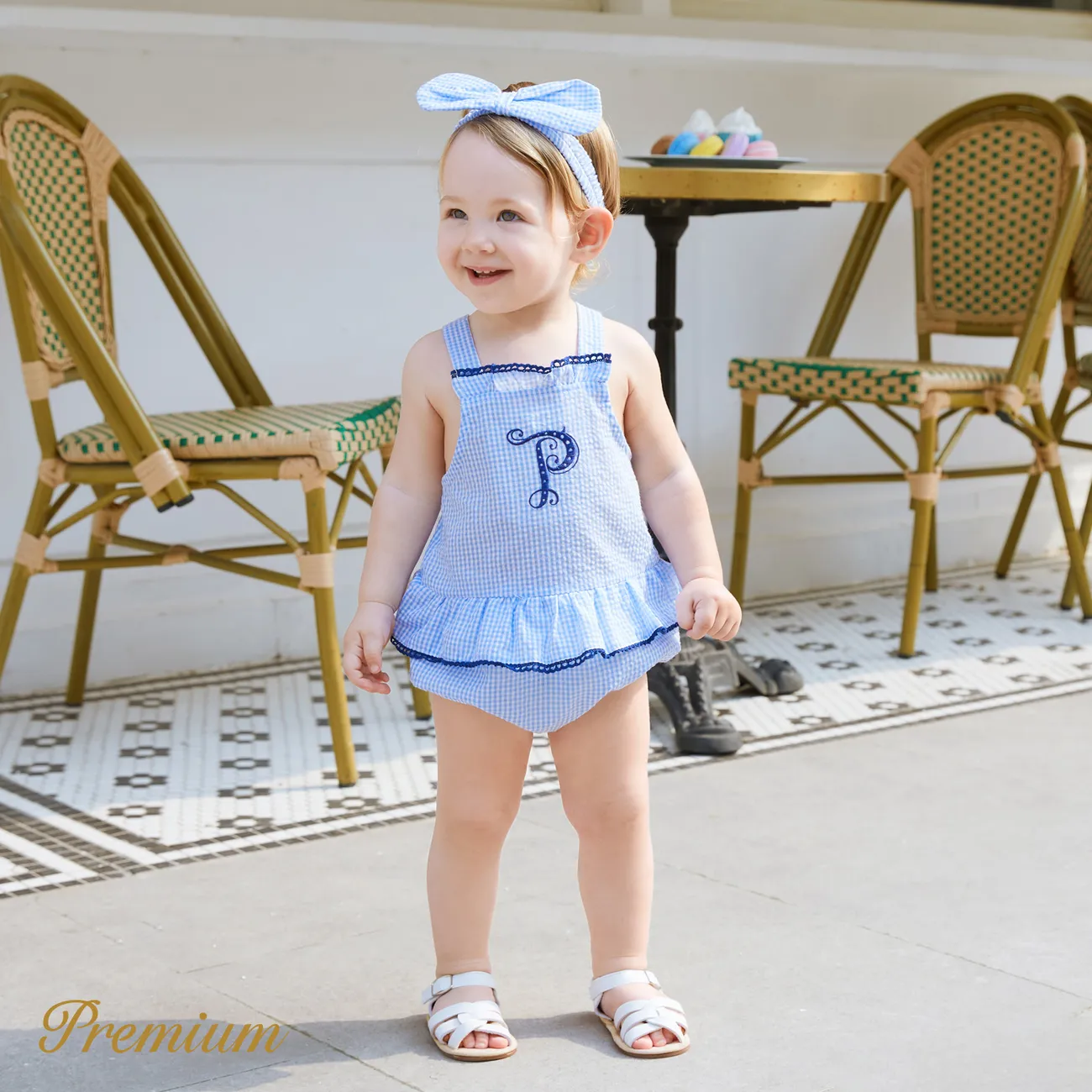 <Ahoy, Little Mariners> Baby Girl/Boy Romper / Shorts Sets Bleu Ciel big image 1