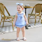 Baby Girl Ruffle Hem Plaid Cami Bodysuit  image 4