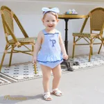 Baby Girl Ruffle Hem Plaid Cami Bodysuit  image 2