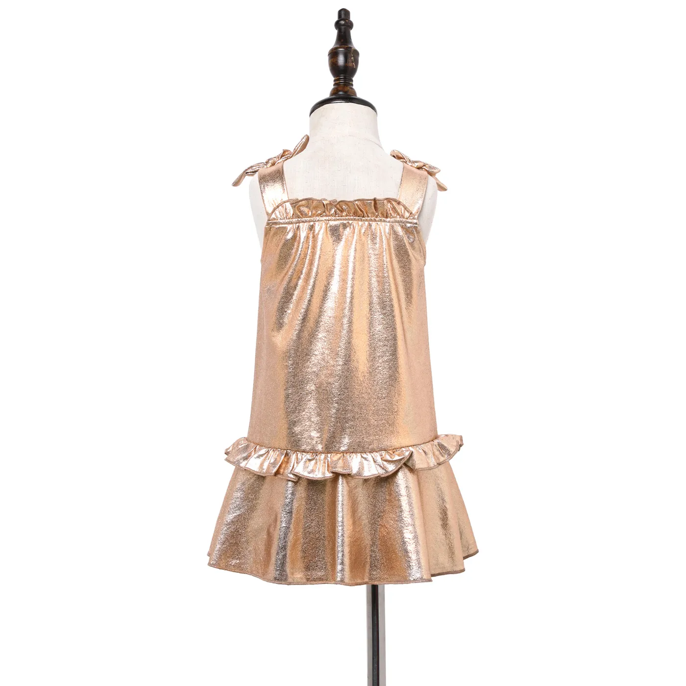 Toddler Girl Gold Ruffled Tank Dress   image 4