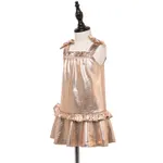 Toddler Girl Gold Ruffled Tank Dress   image 3