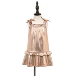 Toddler Girl Gold Ruffled Tank Dress   image 2