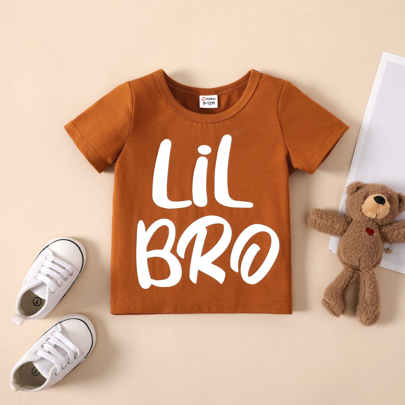 Baby Boy Letters Print Tee à Manches Courtes