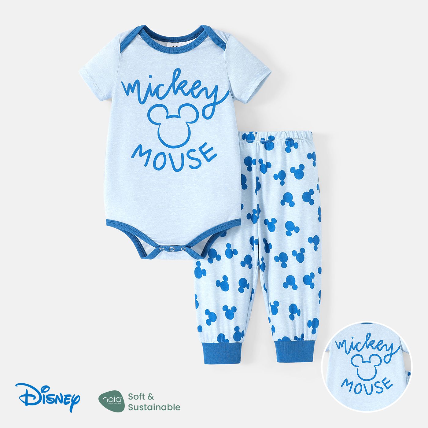Disney Mickey And Friends Baby Boy/Girl 2pcs Short-sleeve Graphic Naiaâ¢ Romper & Pants Set