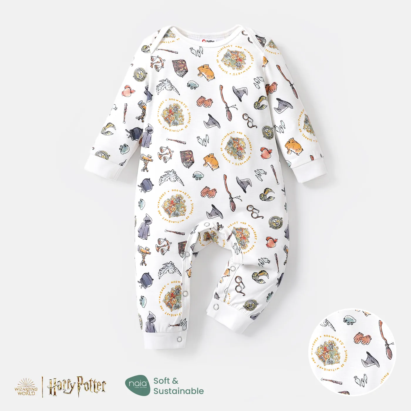 Harry Potter Baby Boy/Girl Graphic Short-sleeve Cotton Romper