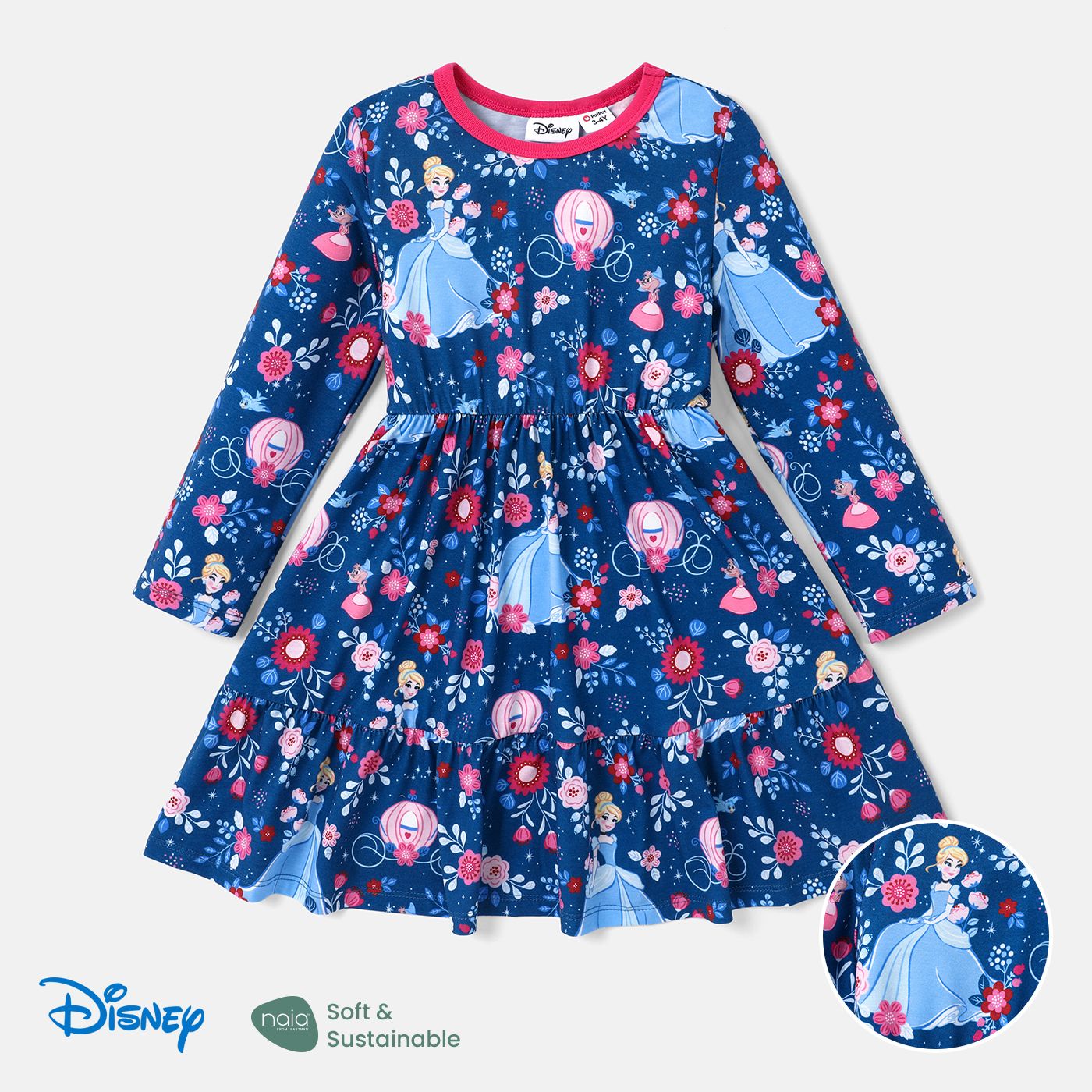 

Disney Princess Toddler Girl Naia™ Allover Print Long-sleeve Dress