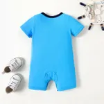 Baby Boy Blue Shark Print Short-sleeve Cotton Jumpsuit  image 2