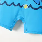 Baby Boy Blue Shark Print Short-sleeve Cotton Jumpsuit  image 5