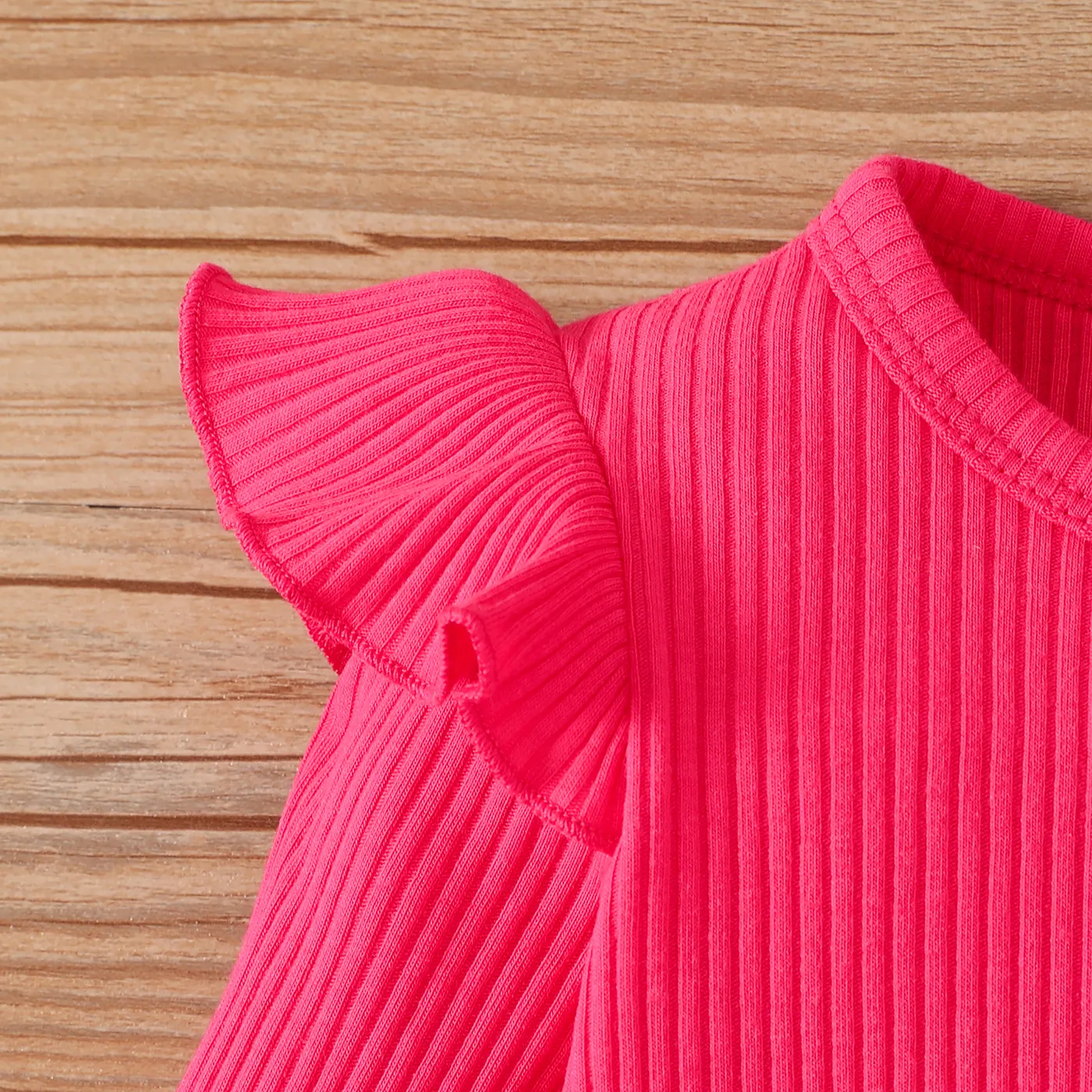 Baby Girl Ruffled Long-sleeve Rib-knit Top   image 4