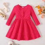 Baby Girl Twist Front Rib-knit Long-sleeve Dress  Roseo