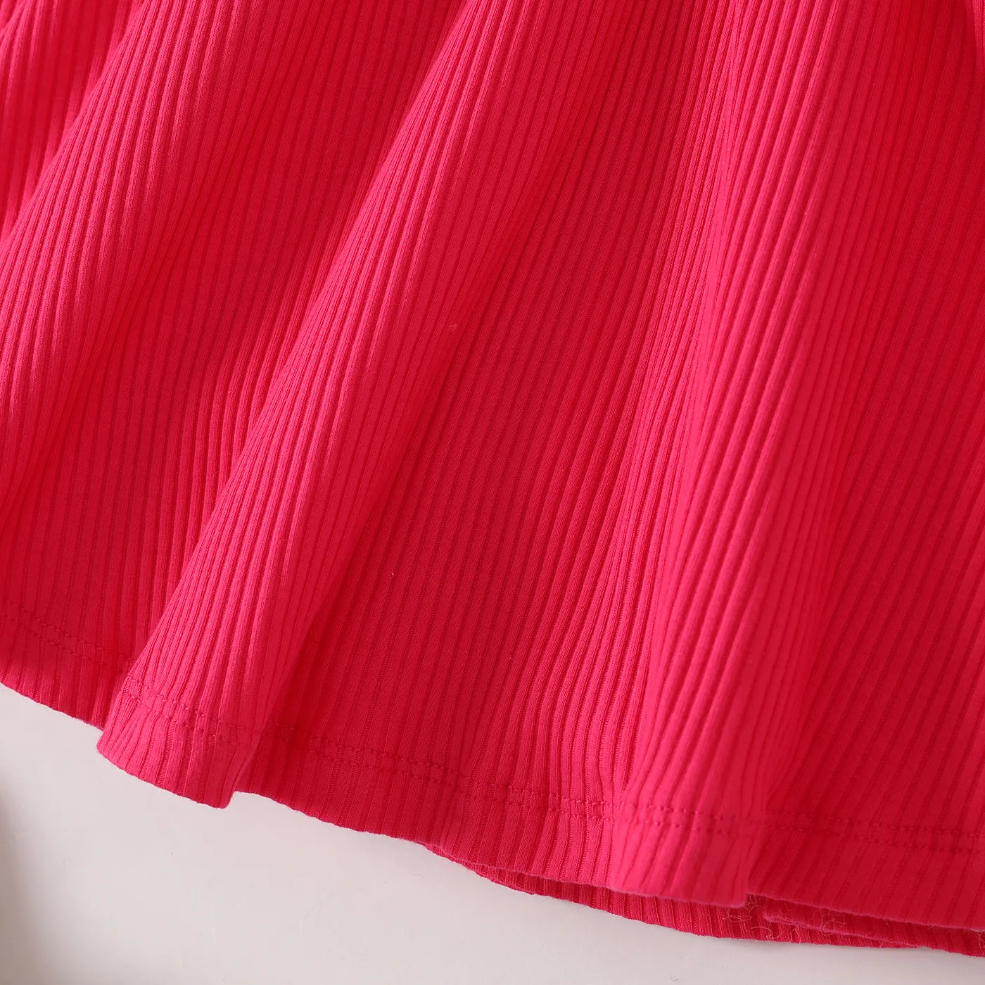 Baby Girl Twist Front Rib-knit Long-sleeve Dress   image 3