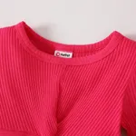 Baby Girl Twist Front Rib-knit Long-sleeve Dress   image 5