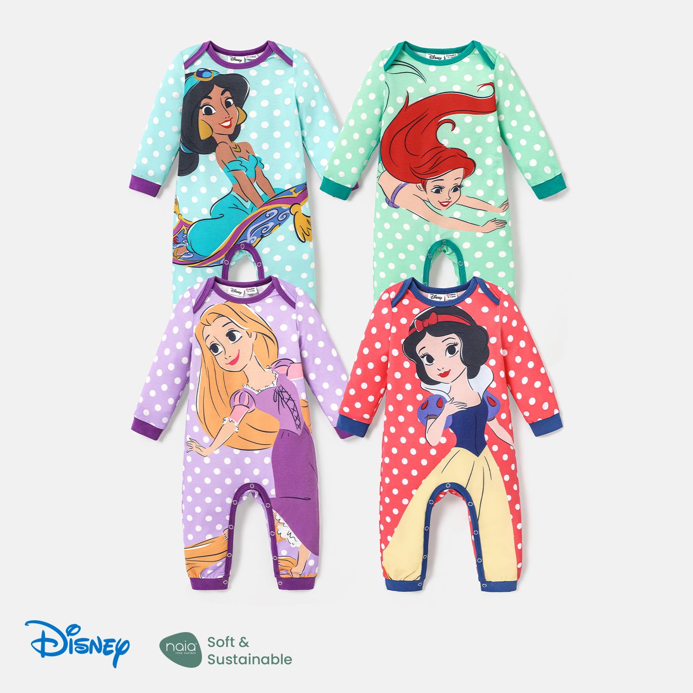 Disney Princess 嬰兒 女 童趣 長袖 長腿連身衣
