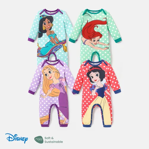 Disney Princess Baby Girl Naia™ Character & Polka Dots Print Long-sleeve Jumpsuit 