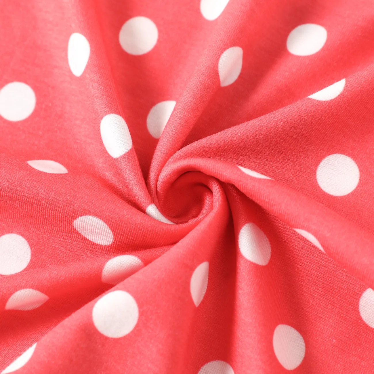 Disney Princess Baby Girl Naia™ Character & Polka Dots Print Long-sleeve Jumpsuit  Red big image 1