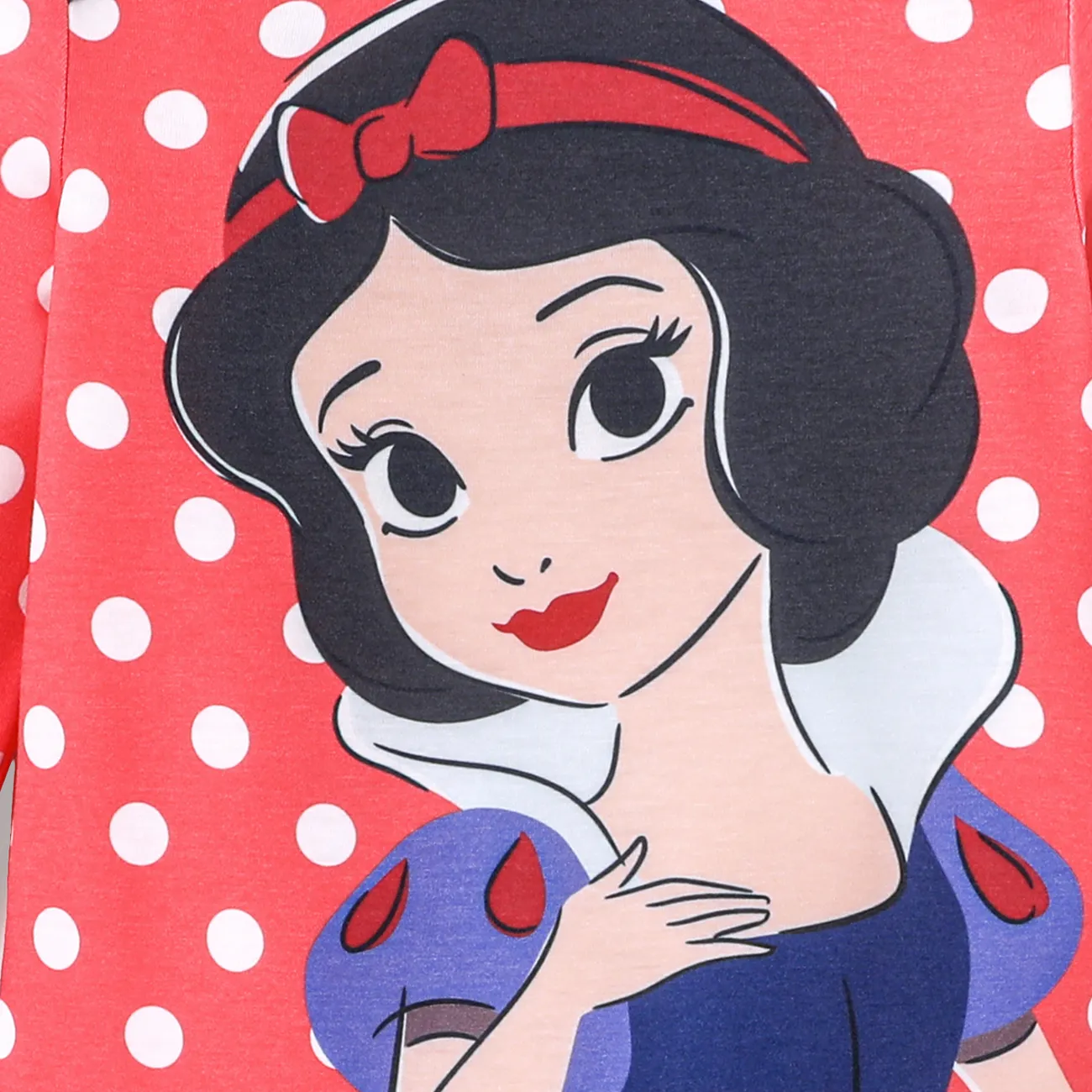 Disney Princess Baby Girl Naia™ Character & Polka Dots Print Long-sleeve Jumpsuit  Red big image 1