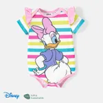 Disney Mickey and Friends Baby Boy/Girl Ruffled Short-sleeve Colorful Striped or Dots Graphic Naia™ Romper COLOREDSTRIPES