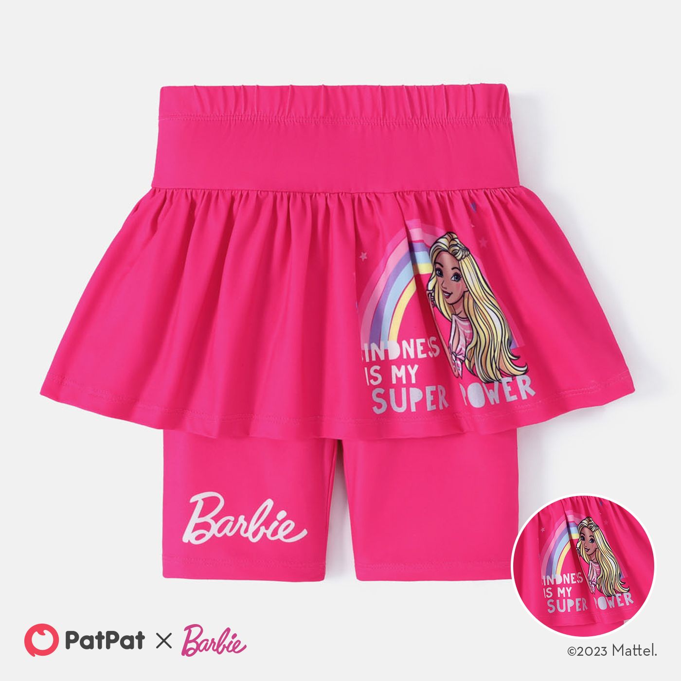 

Barbie Toddler Girl Character/Floral Print Ruffle Overlay 2 In 1 Leggings Shorts