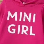 2pcs Toddler Girl Letter Print Hoodie and Pants Set   image 4