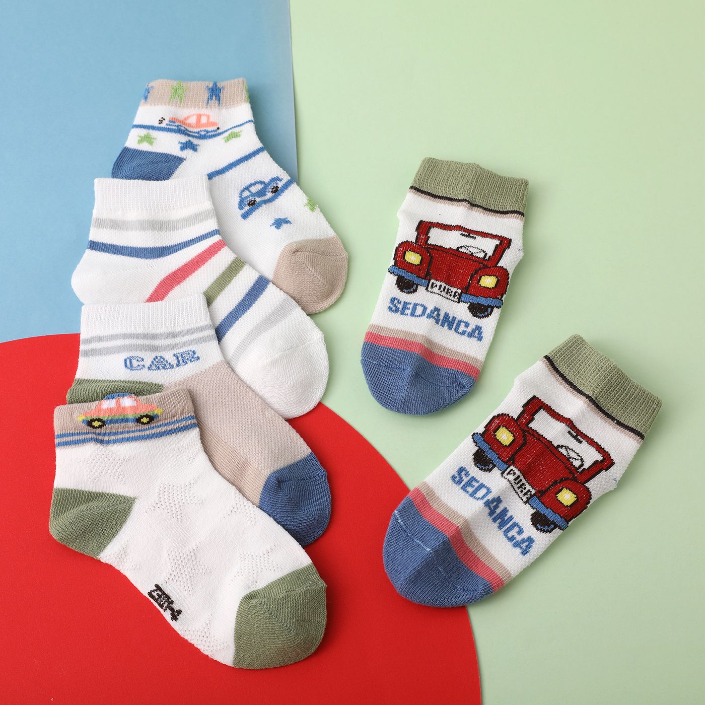 

5 Pairs Toddler / Kid Vehicle Pattern Socks
