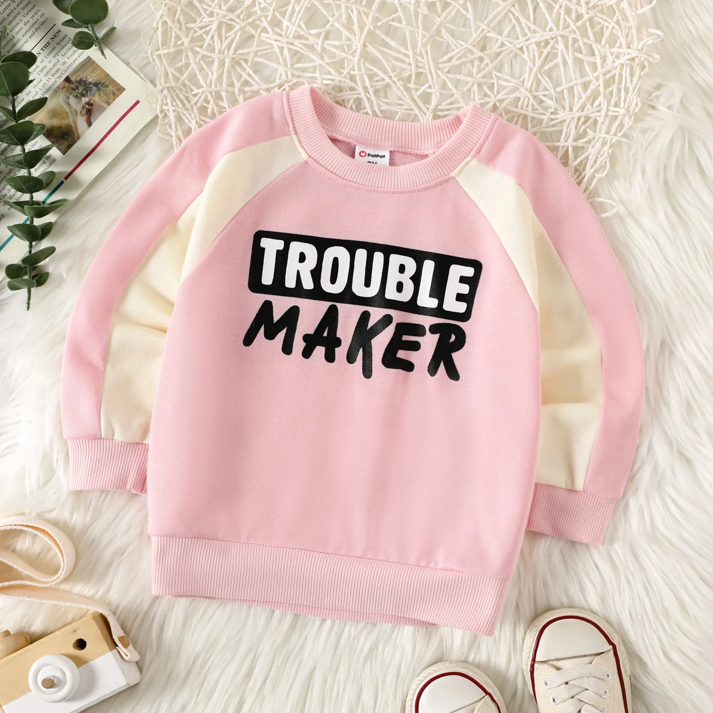Toddler Girl/Boy Letter Print Pullover Sweatshirt   big image 1
