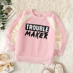 Toddler Girl/Boy Letter Print Pullover Sweatshirt  Pink