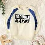 Toddler Girl/Boy Letter Print Pullover Sweatshirt  Blue