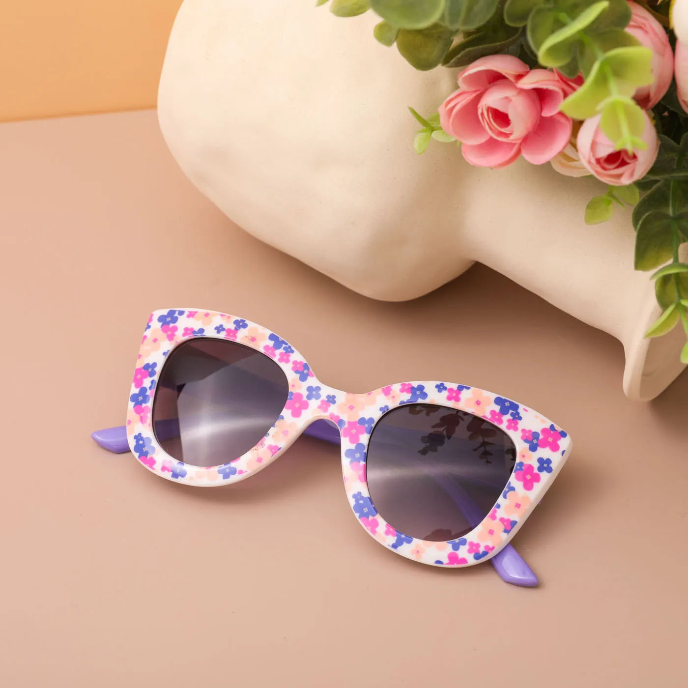 Toddler/Kid Girl Floral Print Óculos de sol Roxo Claro