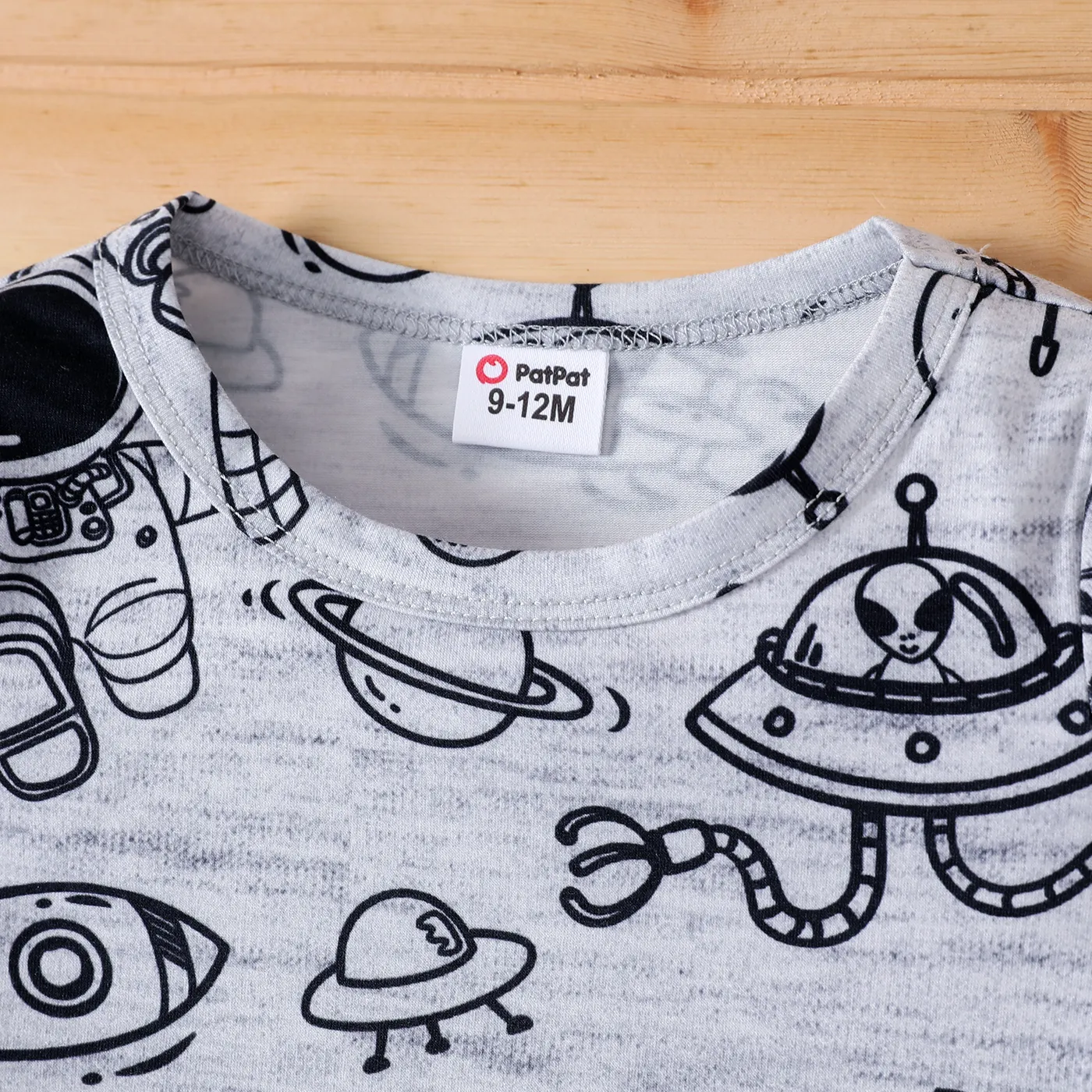 Baby Boy Space Print Naia™ Short-sleeve Tee gray image 3