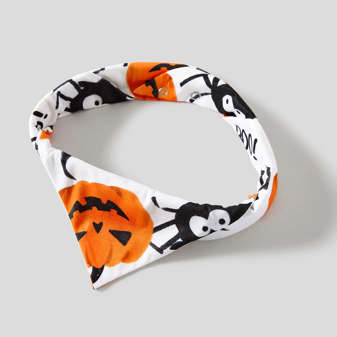 Halloween Family Matching Pumpkin Print Dresses and Short Sleeve Colorblock Tops Sets  big image 24