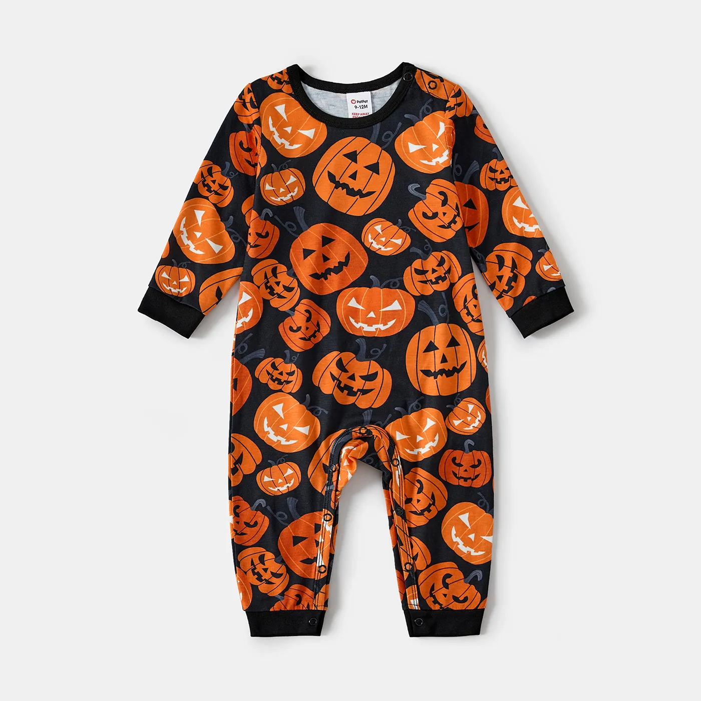 Halloween Family Matching Pumpkin Print Pajamas Sets (Flame Resistant)