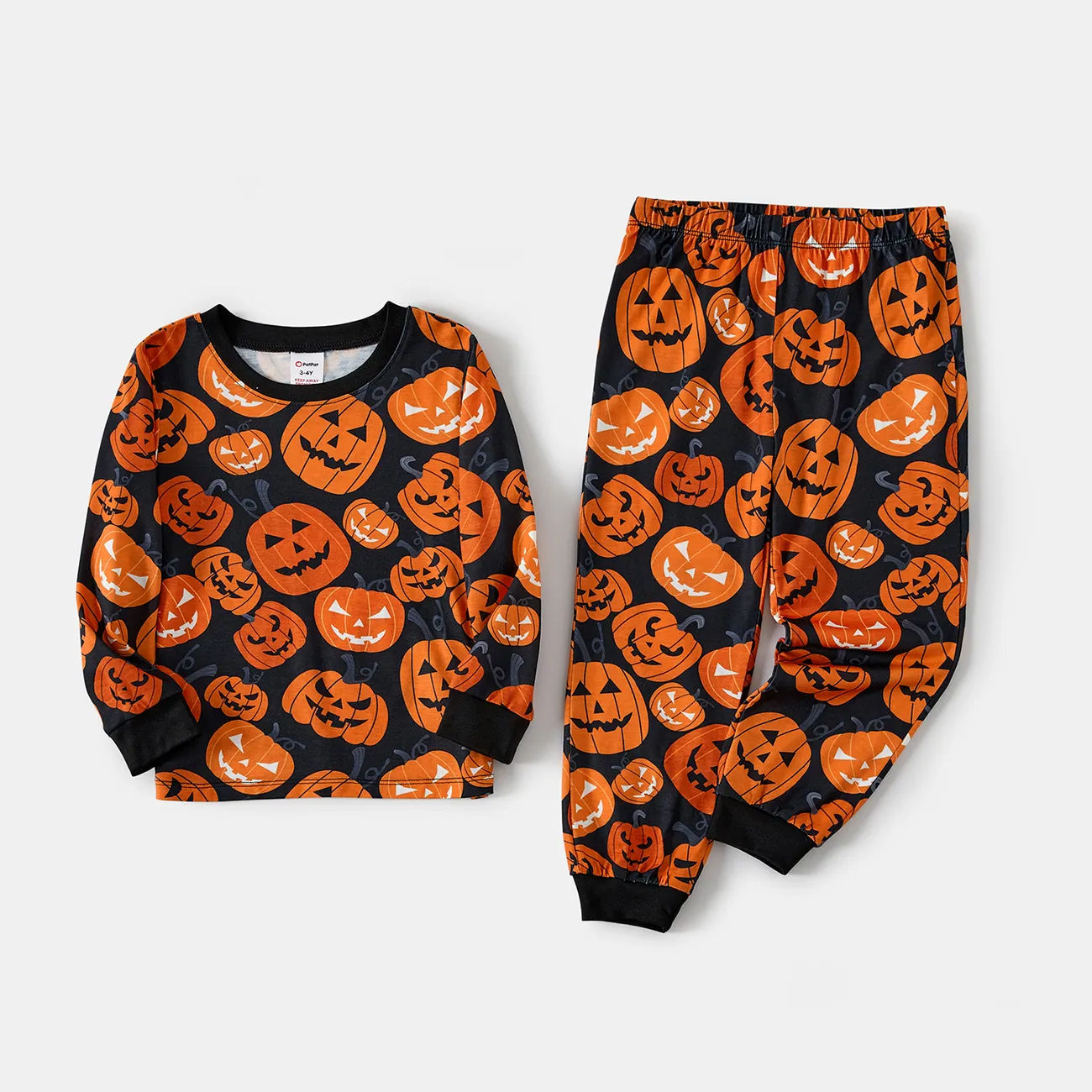 Halloween Familien-Looks Langärmelig Familien-Outfits Pyjamas (Flame Resistant) Mehrfarben big image 1