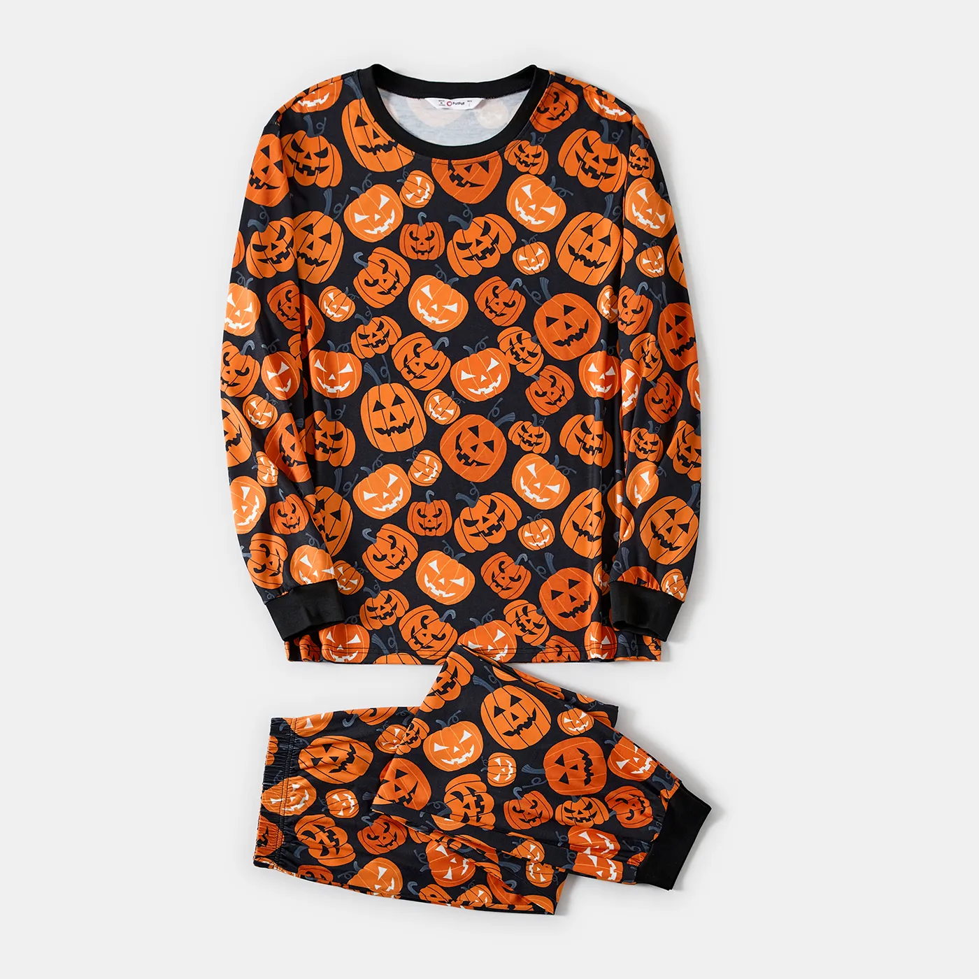 Halloween Family Matching Pumpkin Print Pajamas Sets (Flame Resistant)