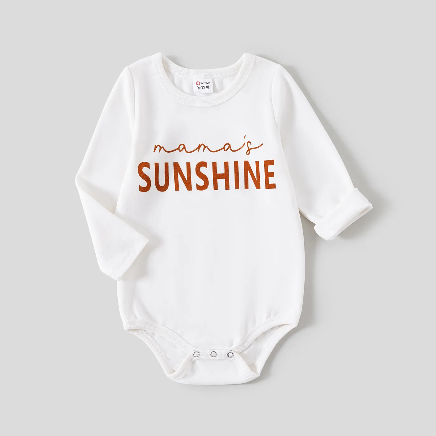Mommy and Me Letter Print Round Neck Long-sleeve Matching Tops MultiColour big image 1