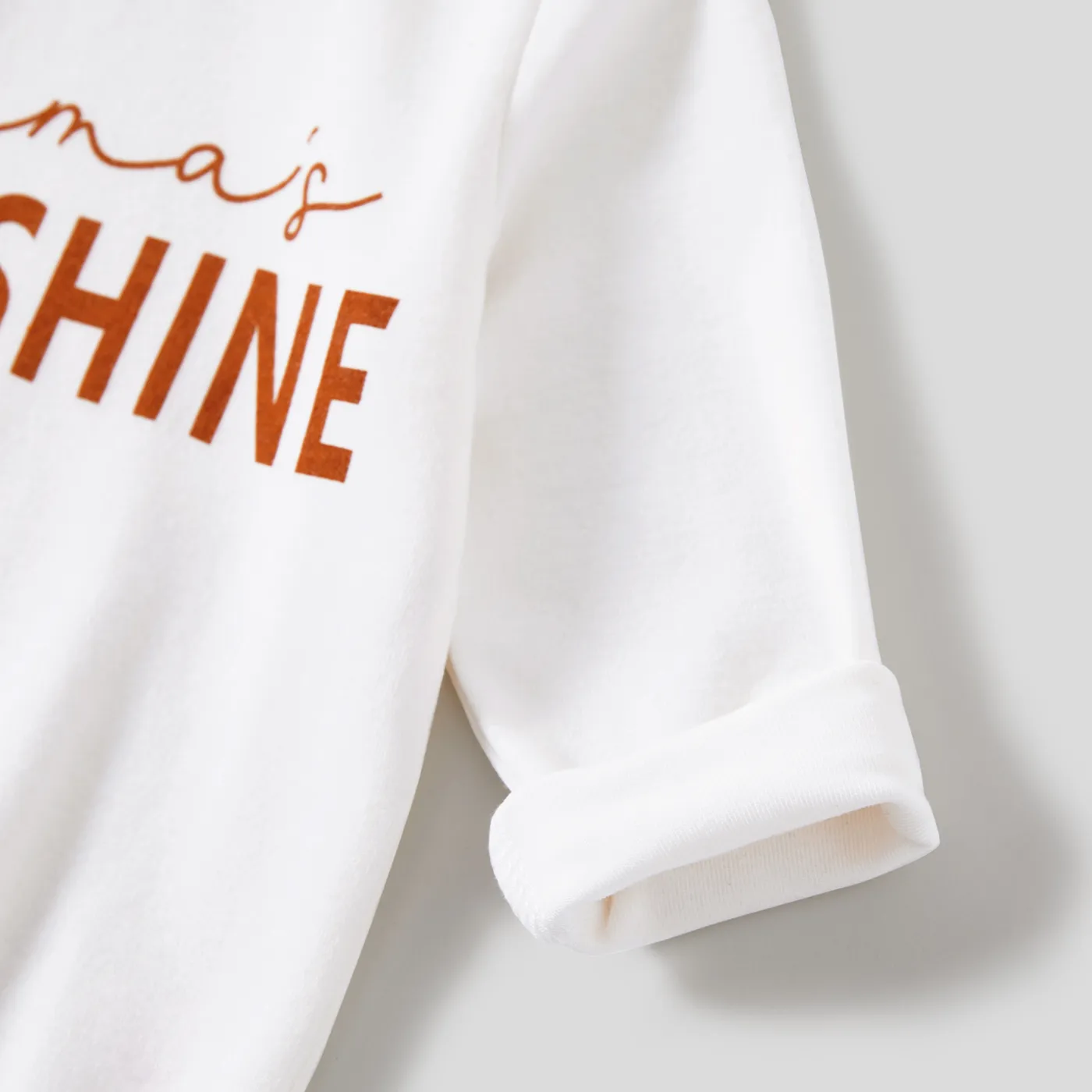 Mommy and Me Letter Print Round Neck Long-sleeve Matching Tops MultiColour image 5