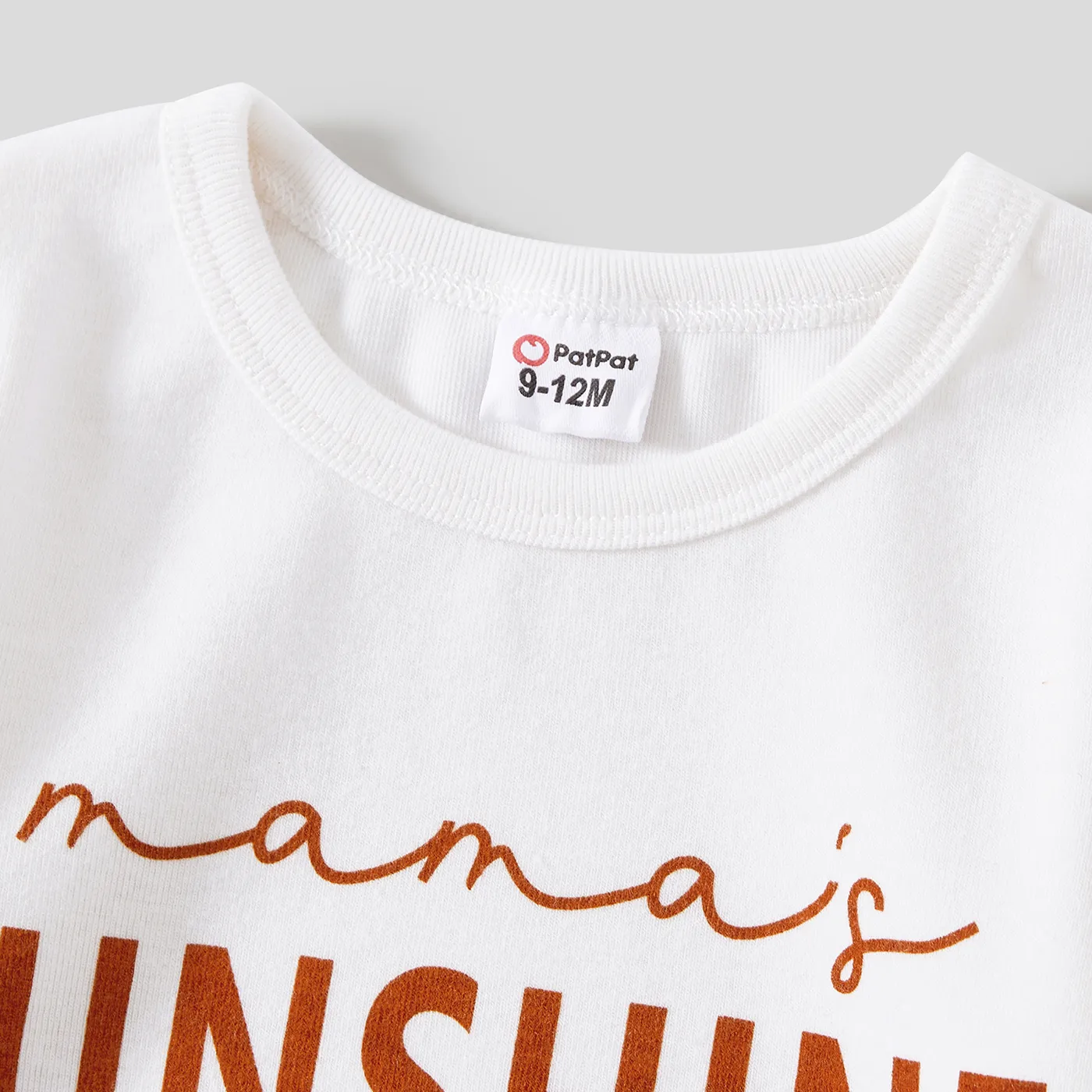 Mommy and Me Letter Print Round Neck Long-sleeve Matching Tops MultiColour image 3