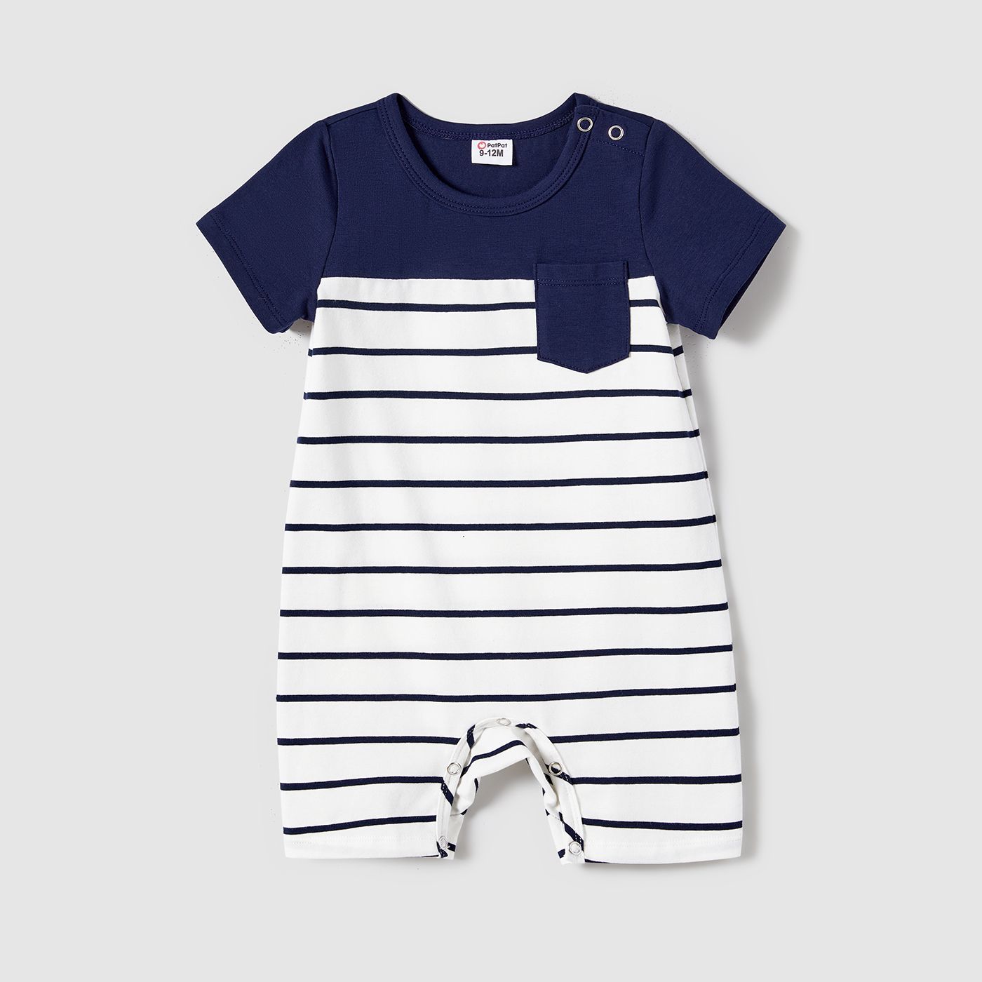 Family Matching Button Decor Tank Dresses And Striped T-shirts Sets