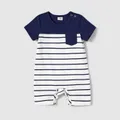 Family Matching Button Decor Tank Dresses and Striped T-shirts Sets  image 1