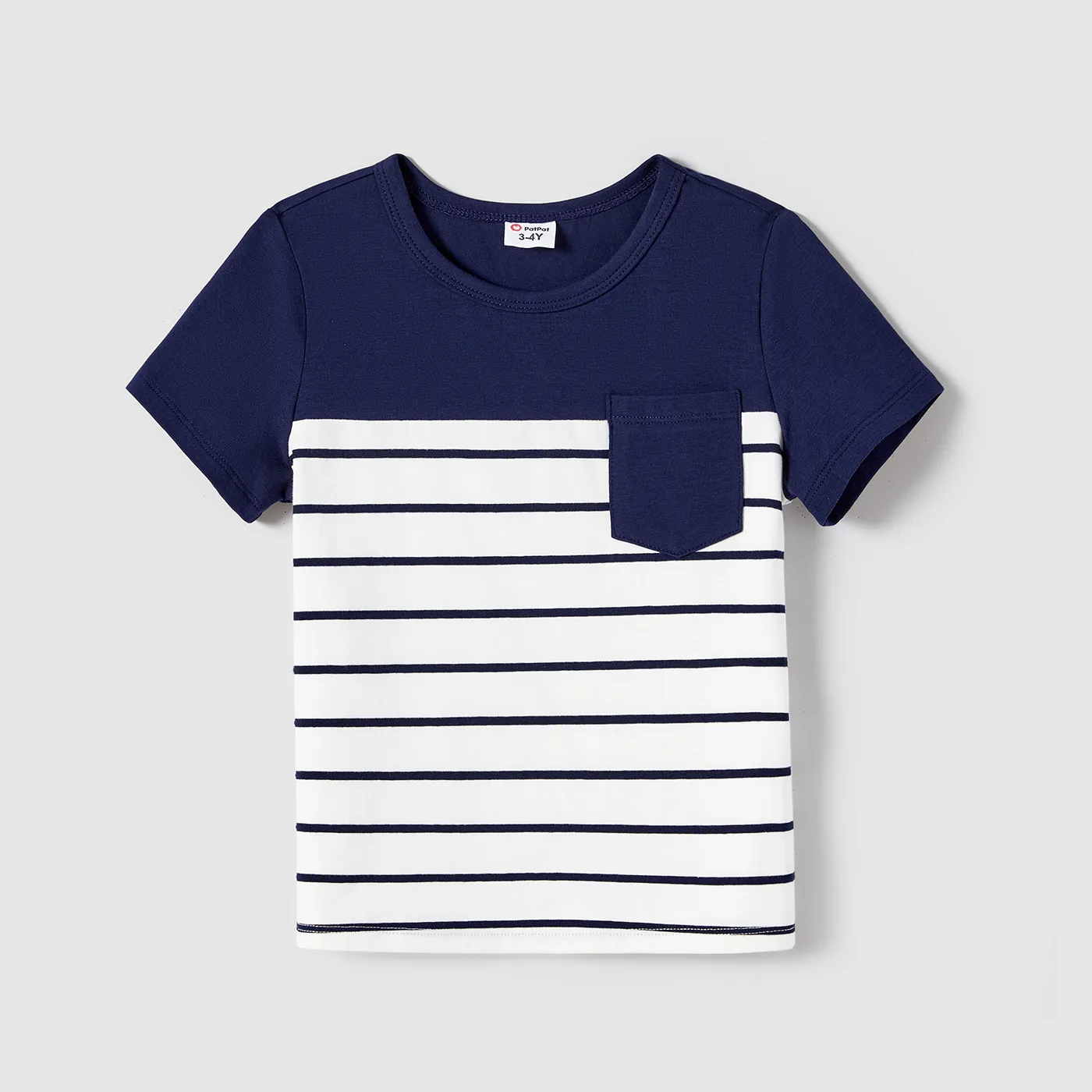 Family Matching Button Decor Tank Dresses and Striped T-shirts Sets  big image 6
