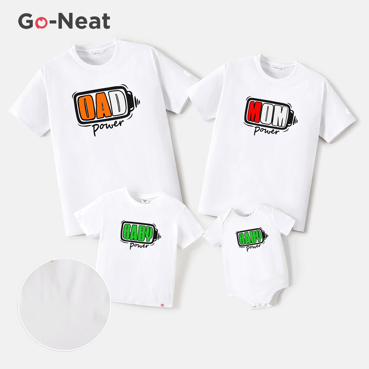Go-Neat Water Repellent and Stain Resistant Family Matching Charging Print Short-sleeve Tee