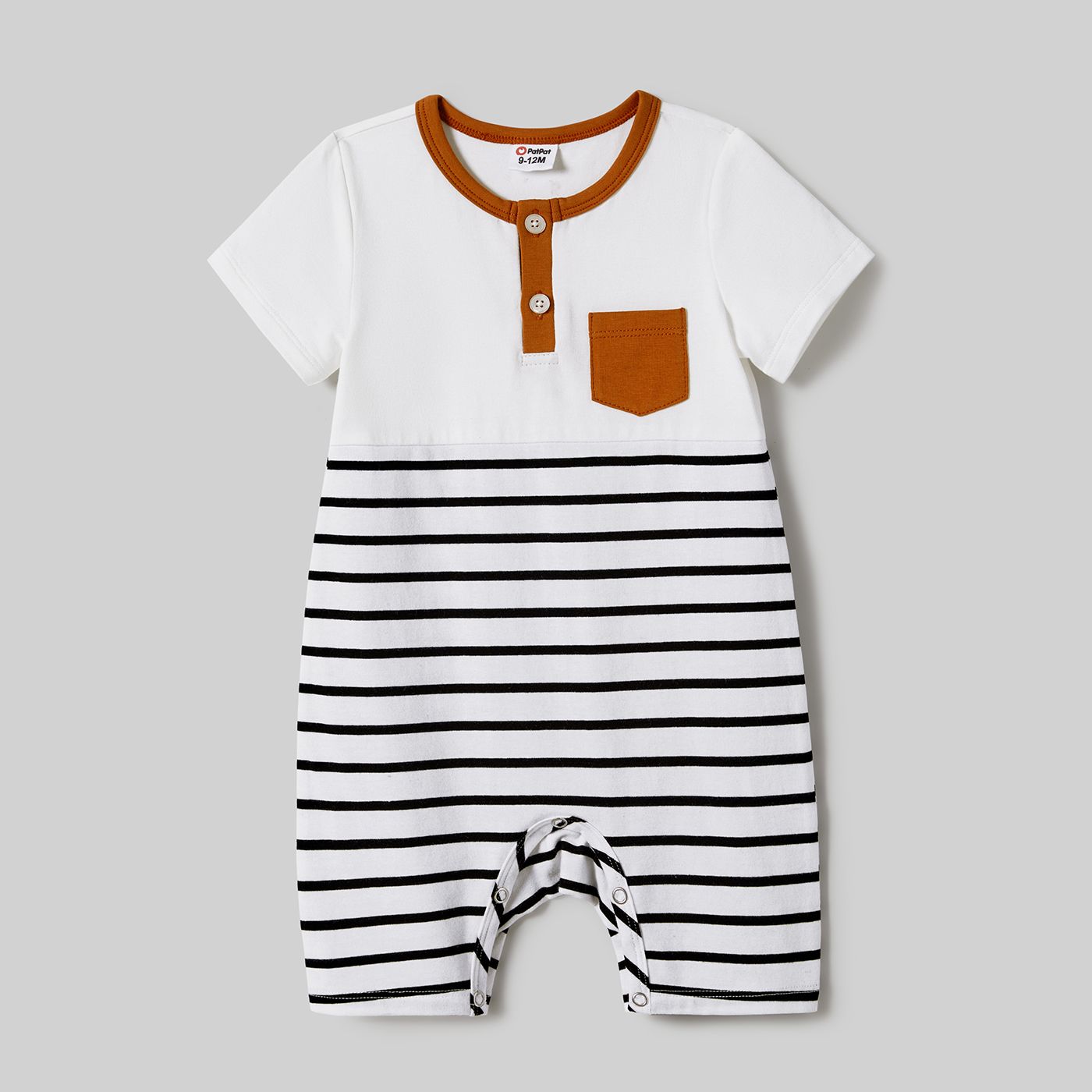 Family Matching 95% Cotton Stripe Asymmetrical Hem Short-sleeve Dresses And Stripe Panel T-shirts Sets