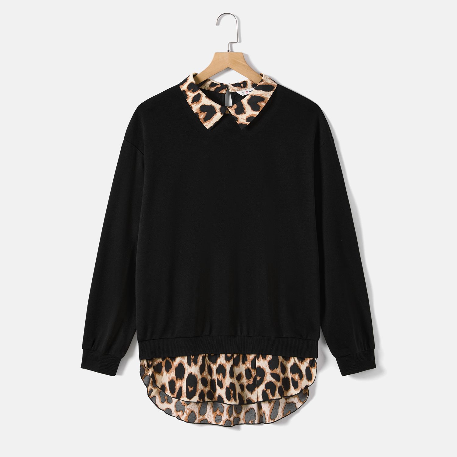

Family Matching Leopard Color Block Long-sleeve Tops