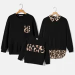 Family Matching Leopard Color Block Long-sleeve Tops  image 2