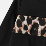 Family Matching Leopard Color Block Long-sleeve Tops  image 4