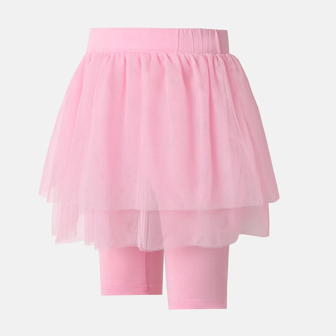 Kid Girl Mesh Solid Skort Pink