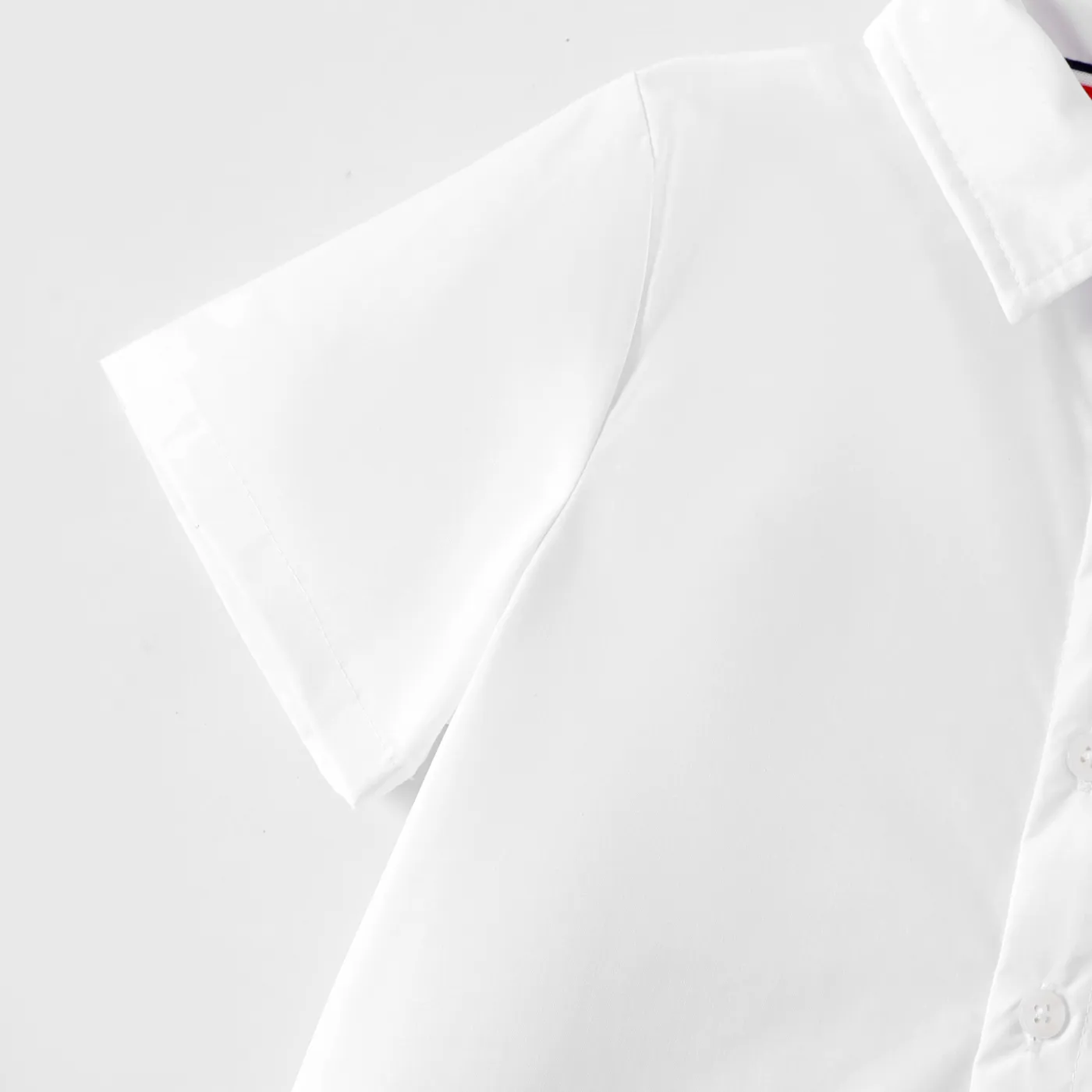 Kid Girl/Boy School Uniform Solid Short-sleeve Shirt    image 4