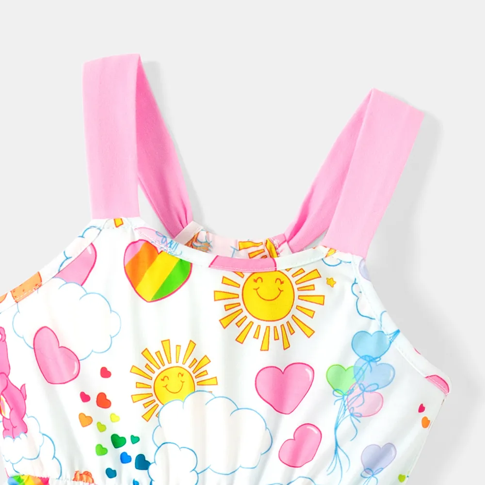 Care Bears Toddler Girl Naia™ Allover Print Cami Jumpsuit Colorful image 4