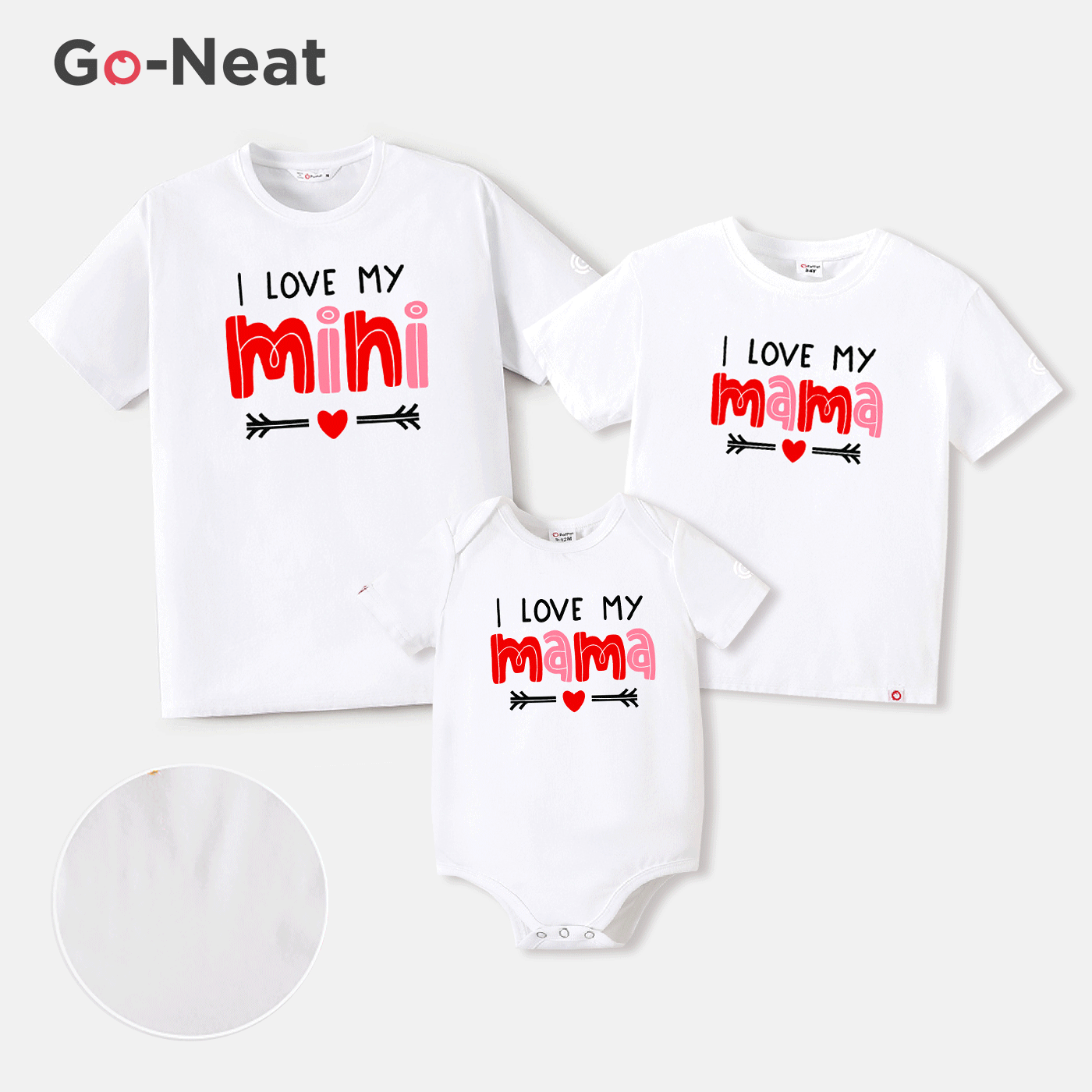 Go-Neat Water Repellent And Stain Resistant Mommy And Me Letter Print Short-sleeve Tee