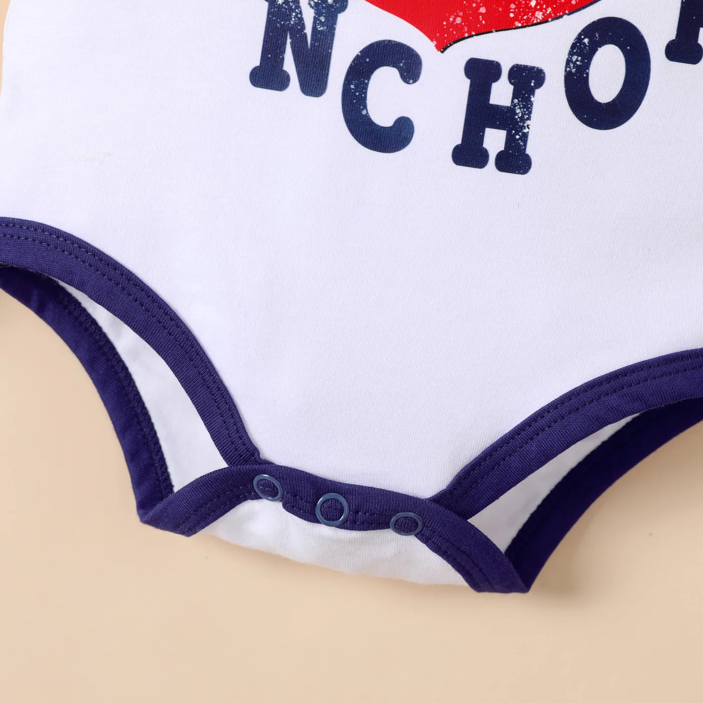 Independence Day Baby Girl/Boy Anchor & Letter Print Short-sleeve Bodysuit   Tibetanblue image 5